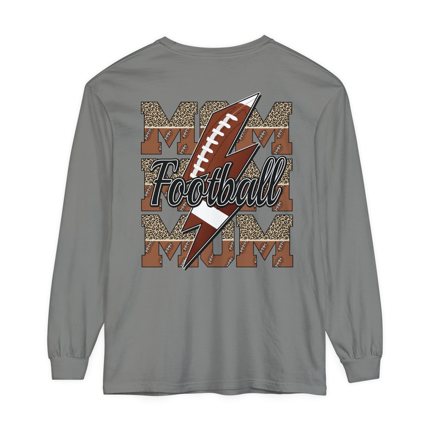Football Mom Long Sleeve Comfort Colors T Shirt