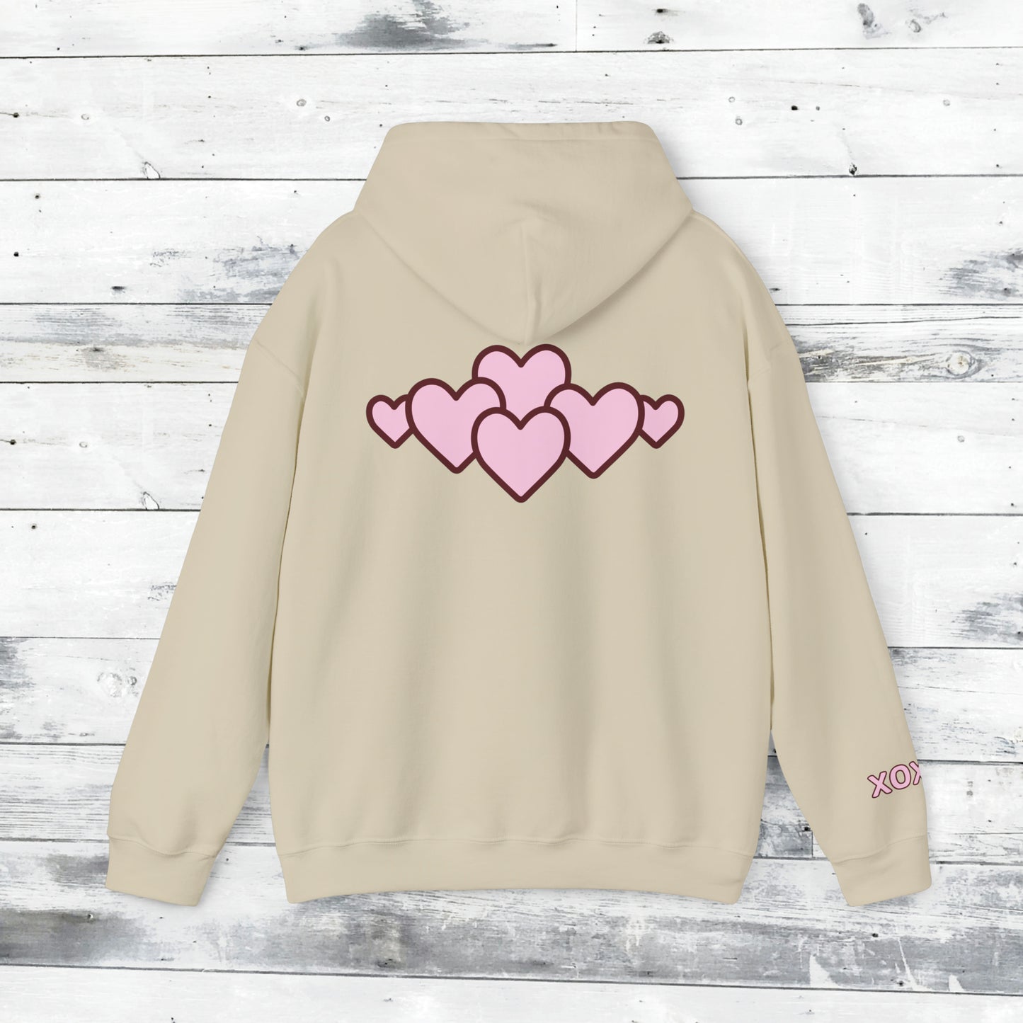Valentines LOVE Hoodie - XOXO right cuff
