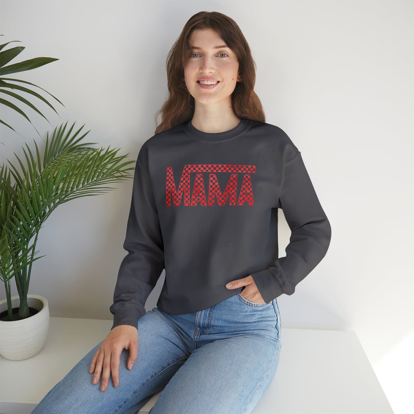 Red Mama Checkered Sweater