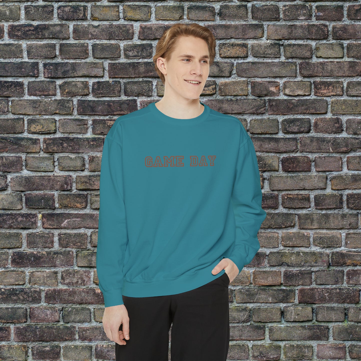 Game Day Comfort Colors Sweater - Brown Text