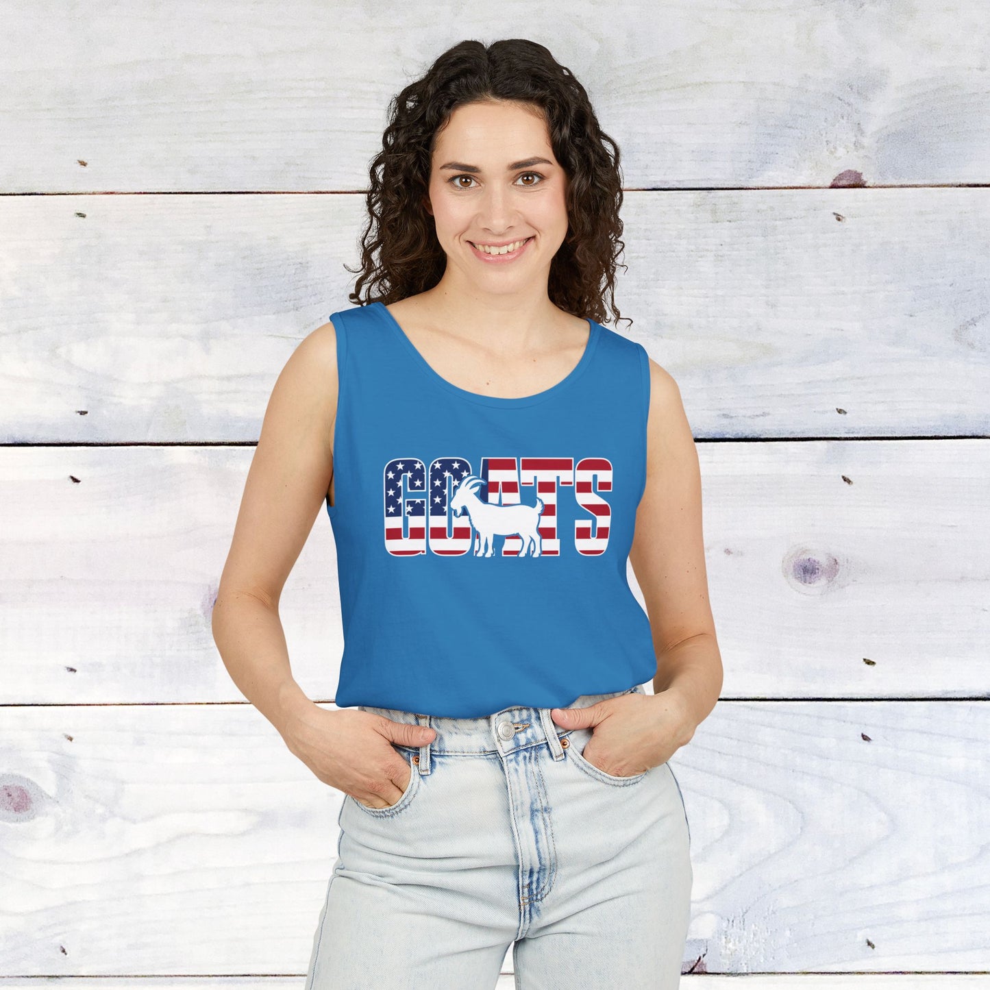 Goats, Stars & Stripes Comfort Colors Tank