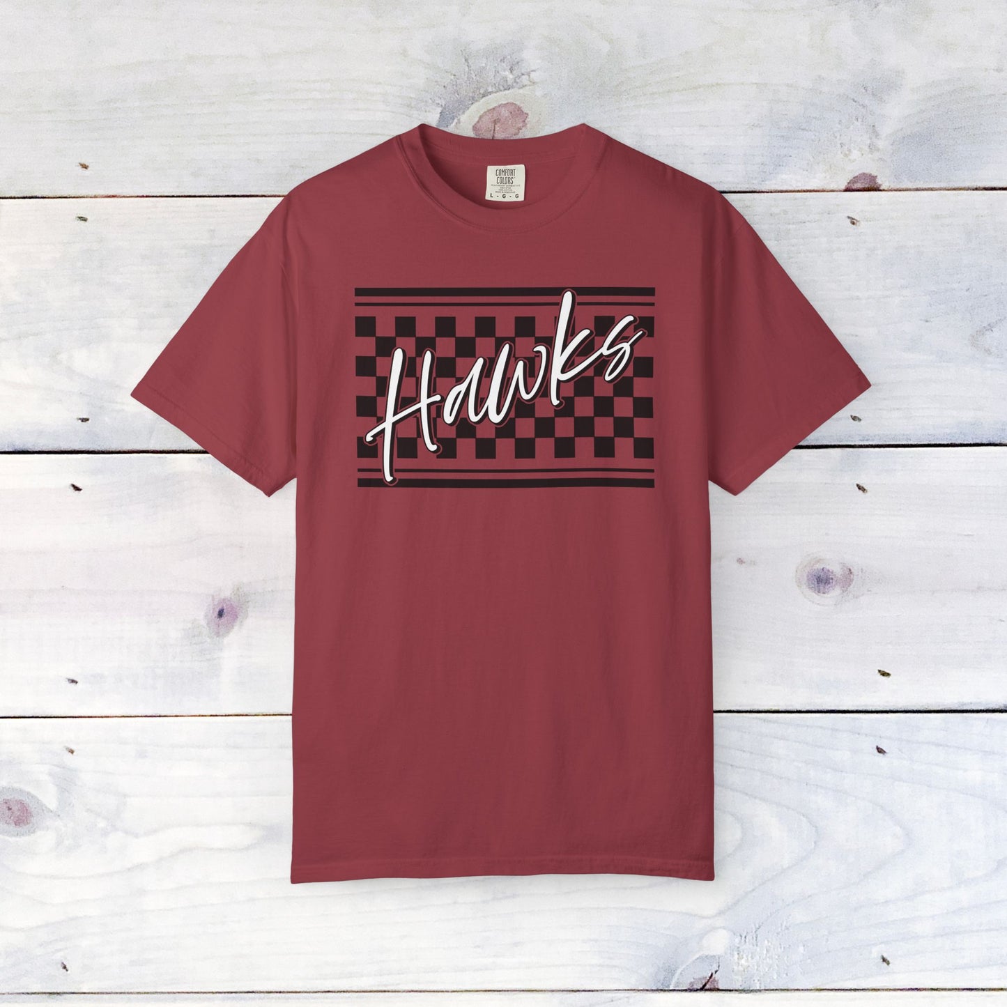 Heath Hawks Checkered Comfort Colors Unisex Tee