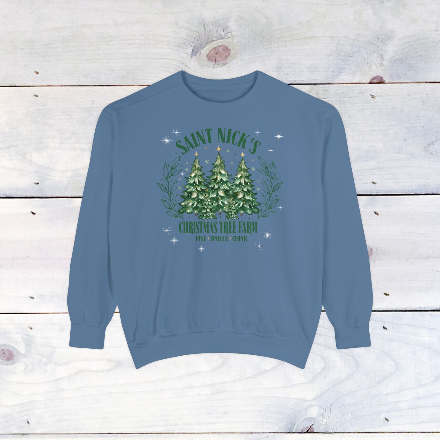 Saint Nick's Tree Farm Comfort Colors Holiday Sweater