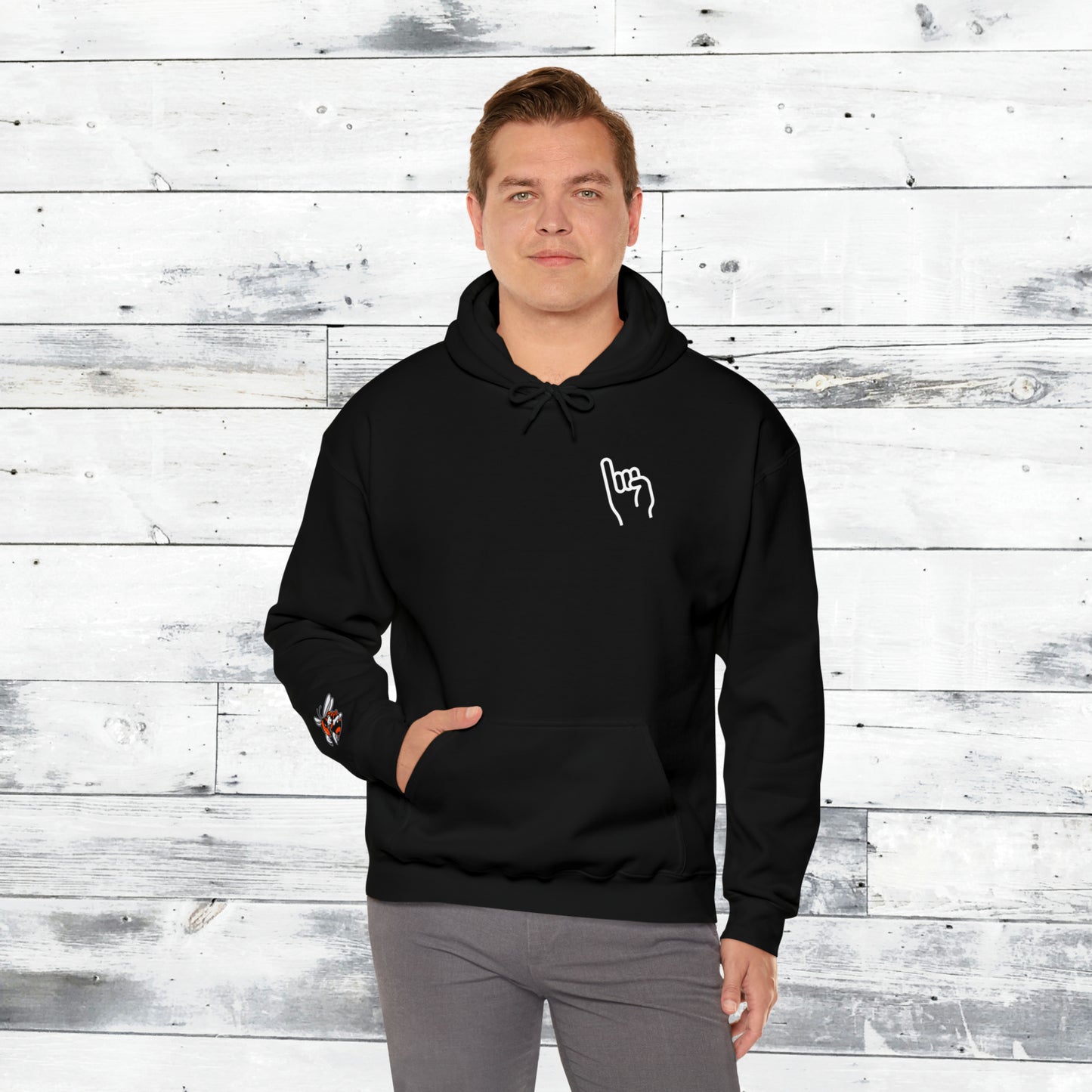 Jackets Stinger Hoodie Front - Yellow Jacket Sleeve/Cuff - Old School R back