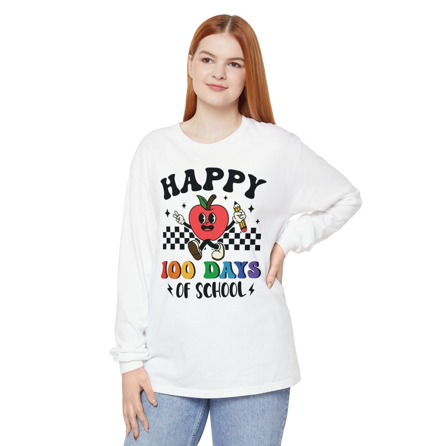 Happy 100 Days Comfort Colors Long Sleeve T-Shirt