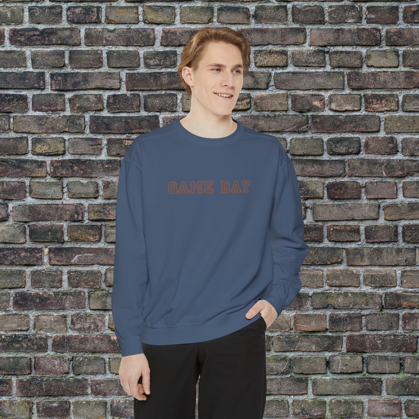 Game Day Comfort Colors Sweater - Brown Text