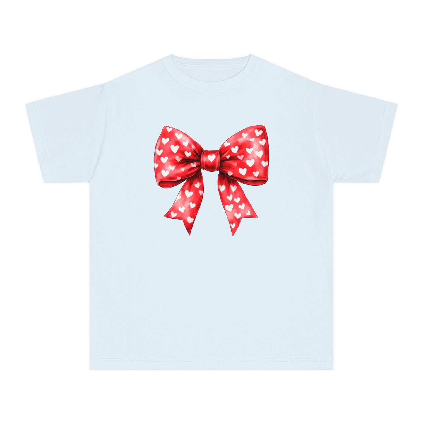 Heart Bow Youth Comfort Colors Tee