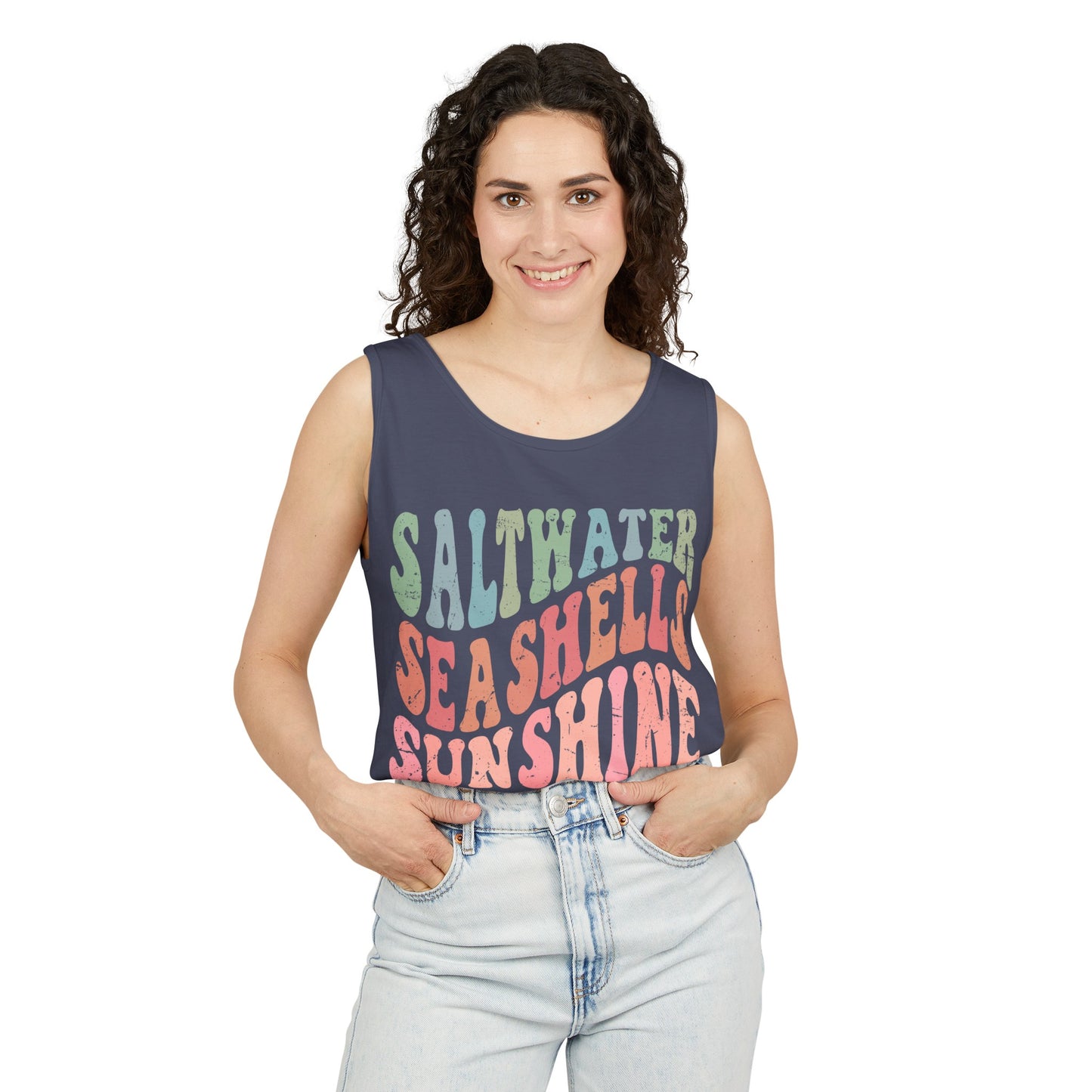 Saltwater, Seashells, Sunshine Tank - Comfort Colors