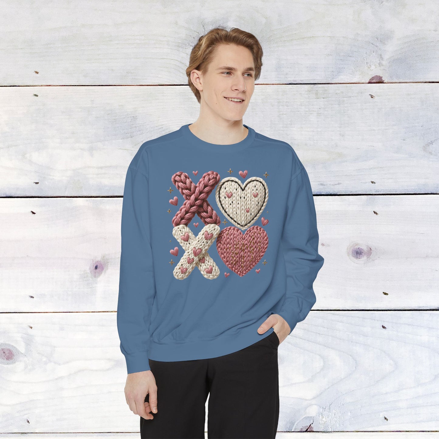 XOXO Yarn Heart Comfort Color Sweatshirt