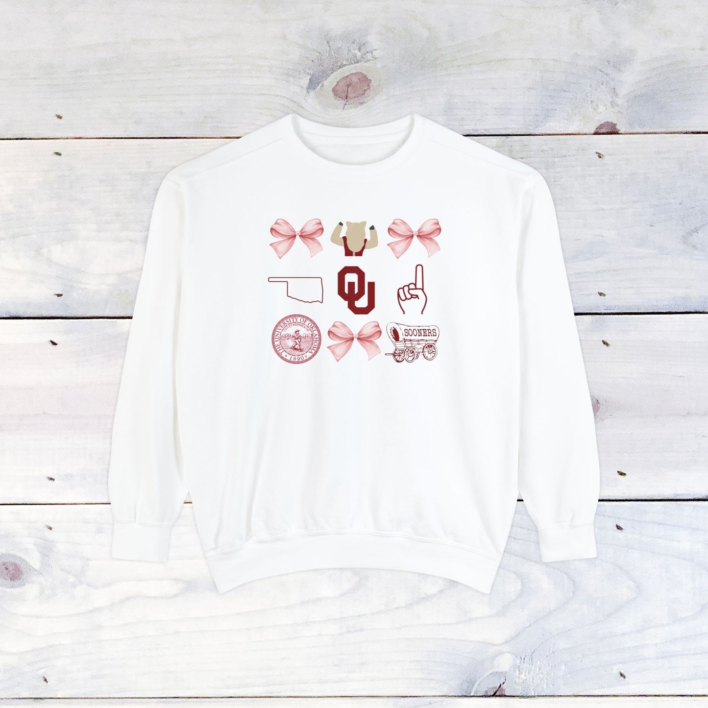 Oklahoma Sooners Bow Comfort Colors Sweater