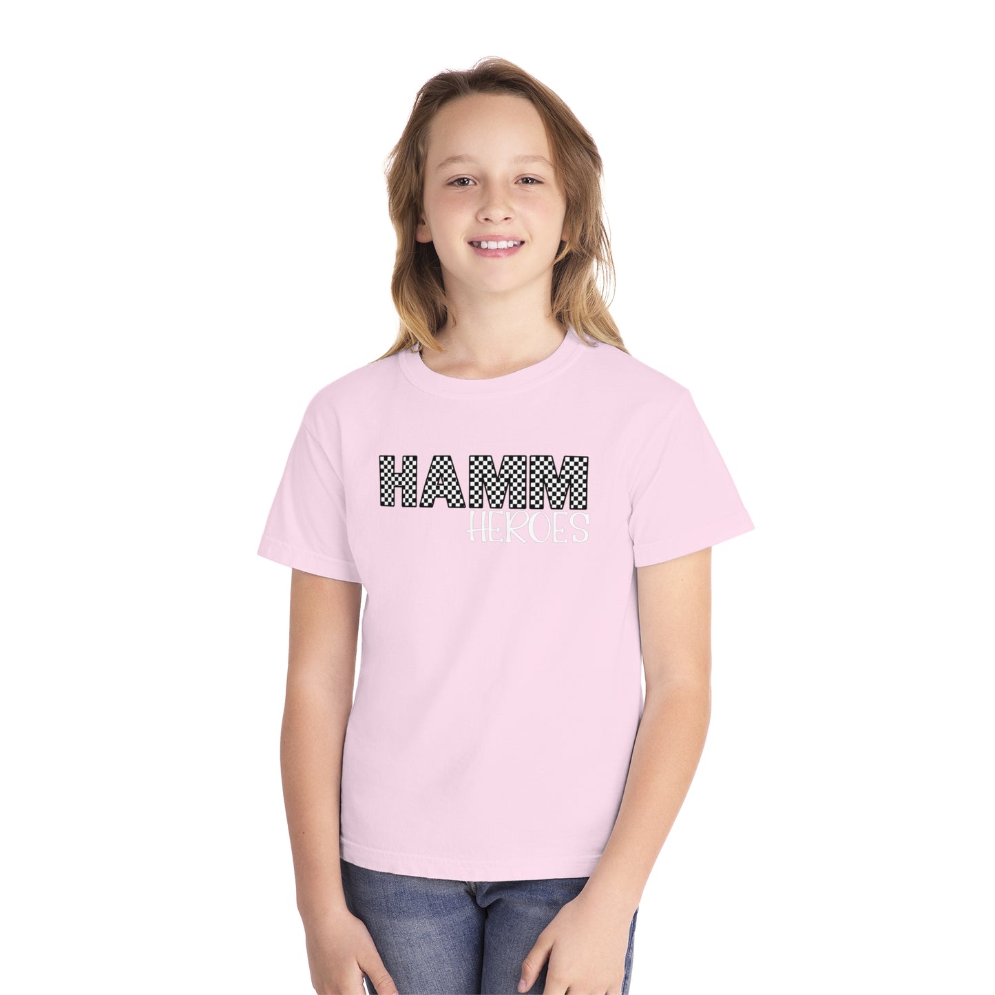 HAMM Checkered Youth Comfort Colors T . White Text