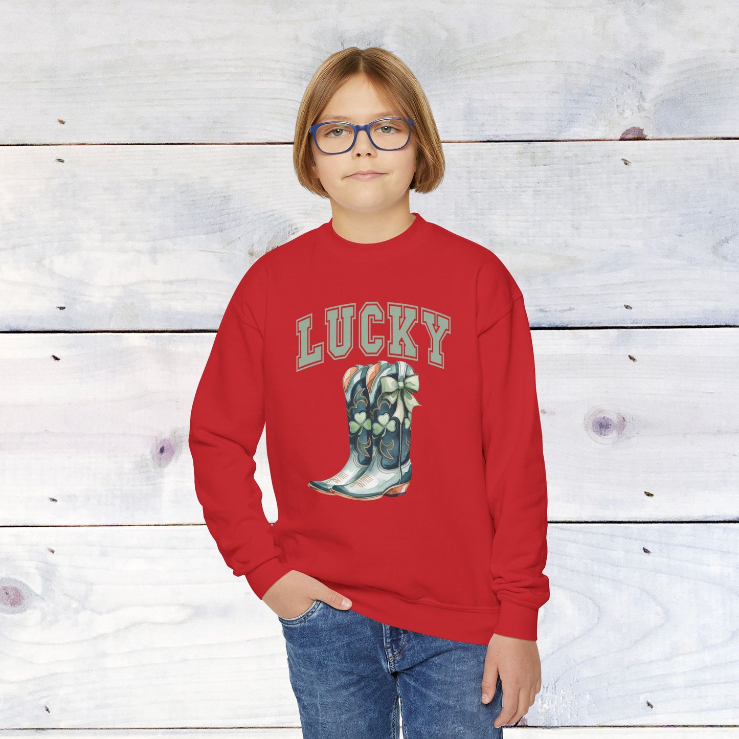 Lucky Boots Youth Crewneck Sweatshirt