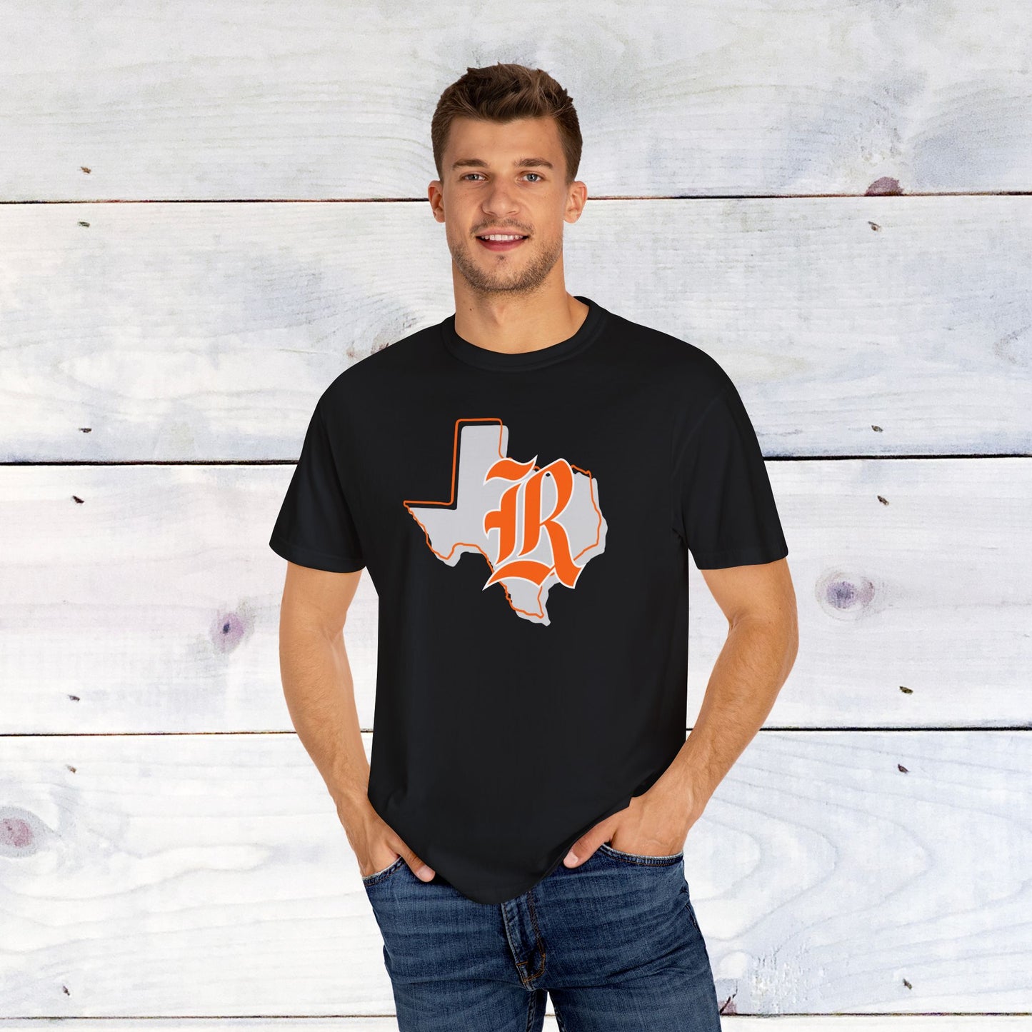 Rockwall Texas Unisex Comfort Colors T-Shirt - Orange Outline