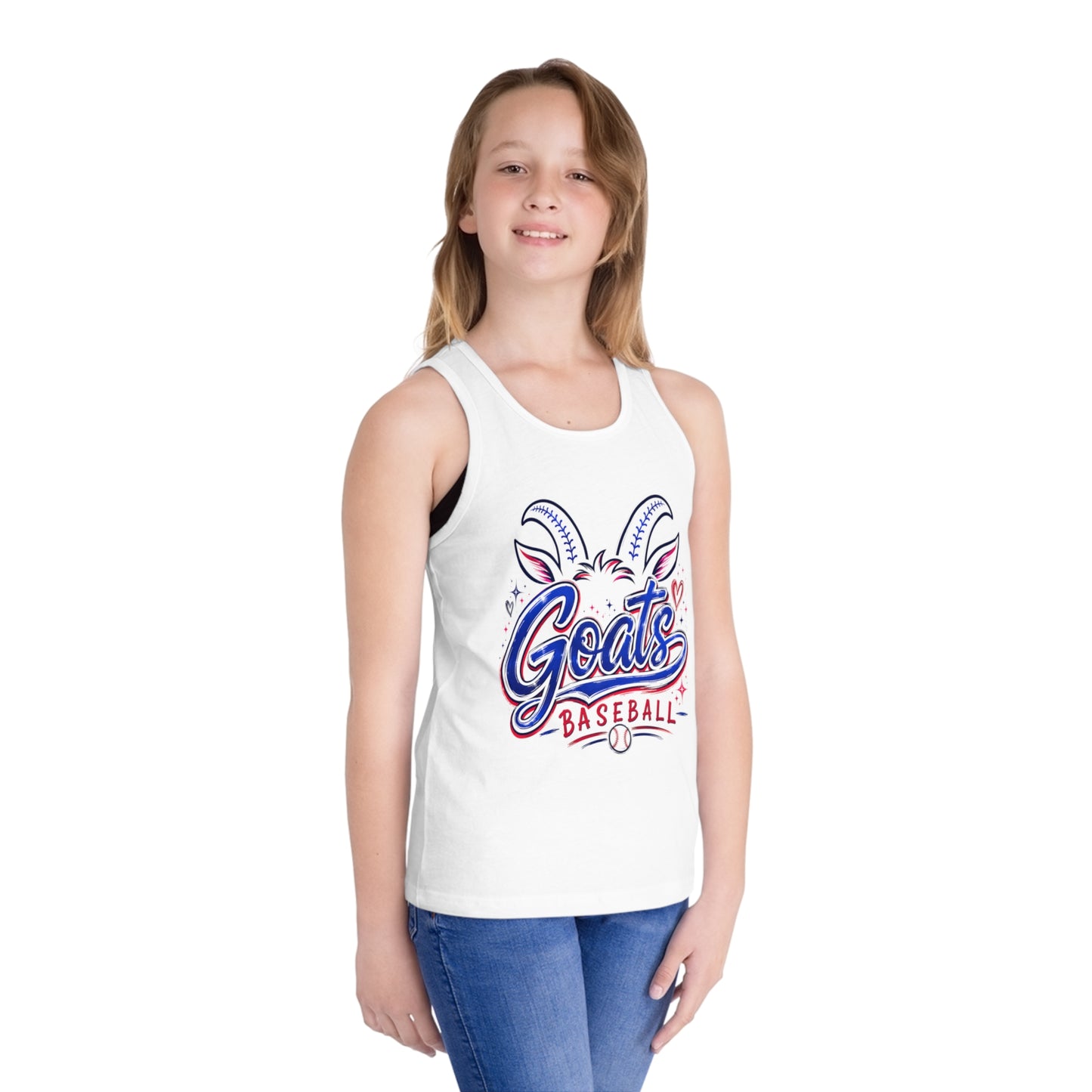 Goats Girly Cute Baseball Graphic Tank for Kids
