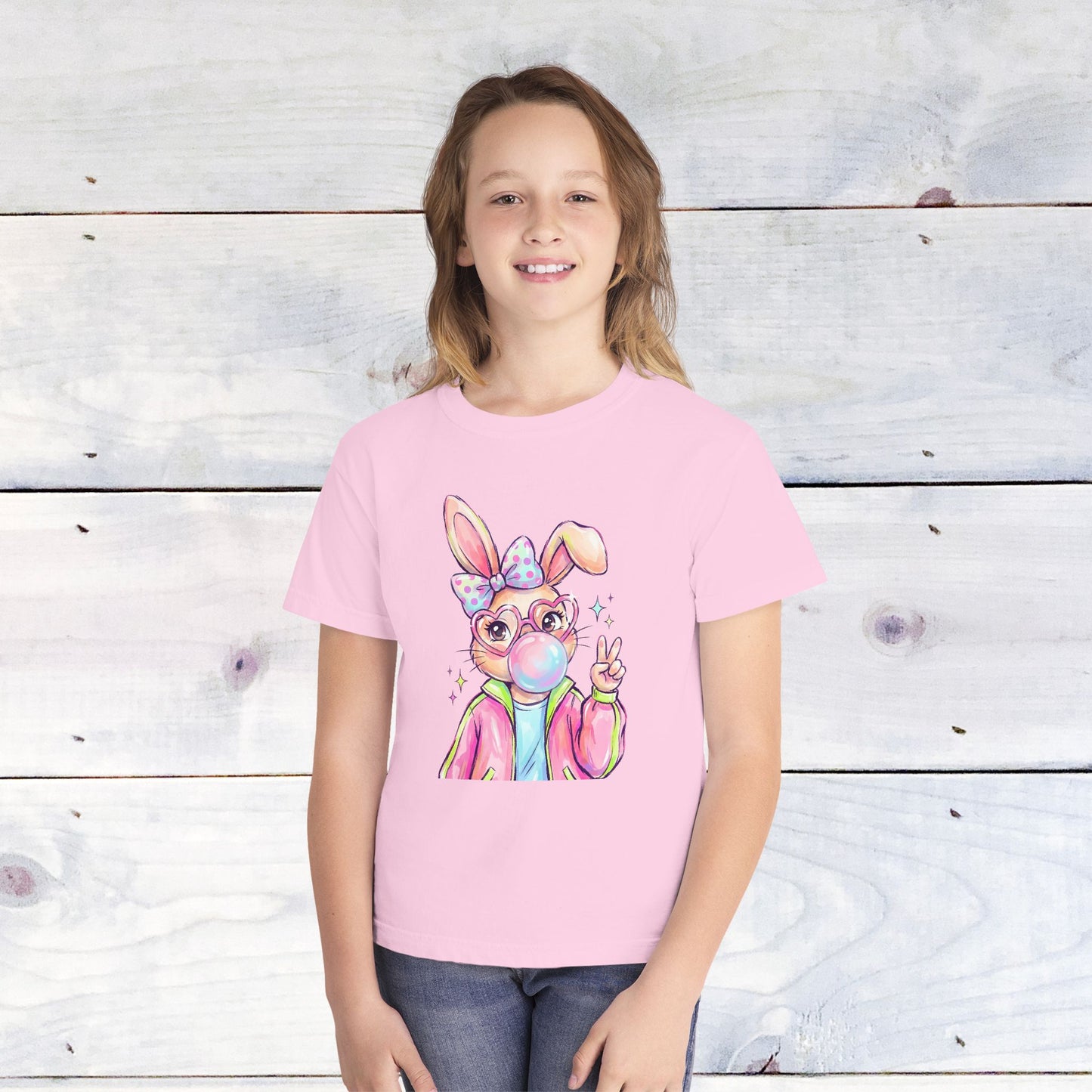 Bunny Bubble Spring Comfort Colors Youth Shirt