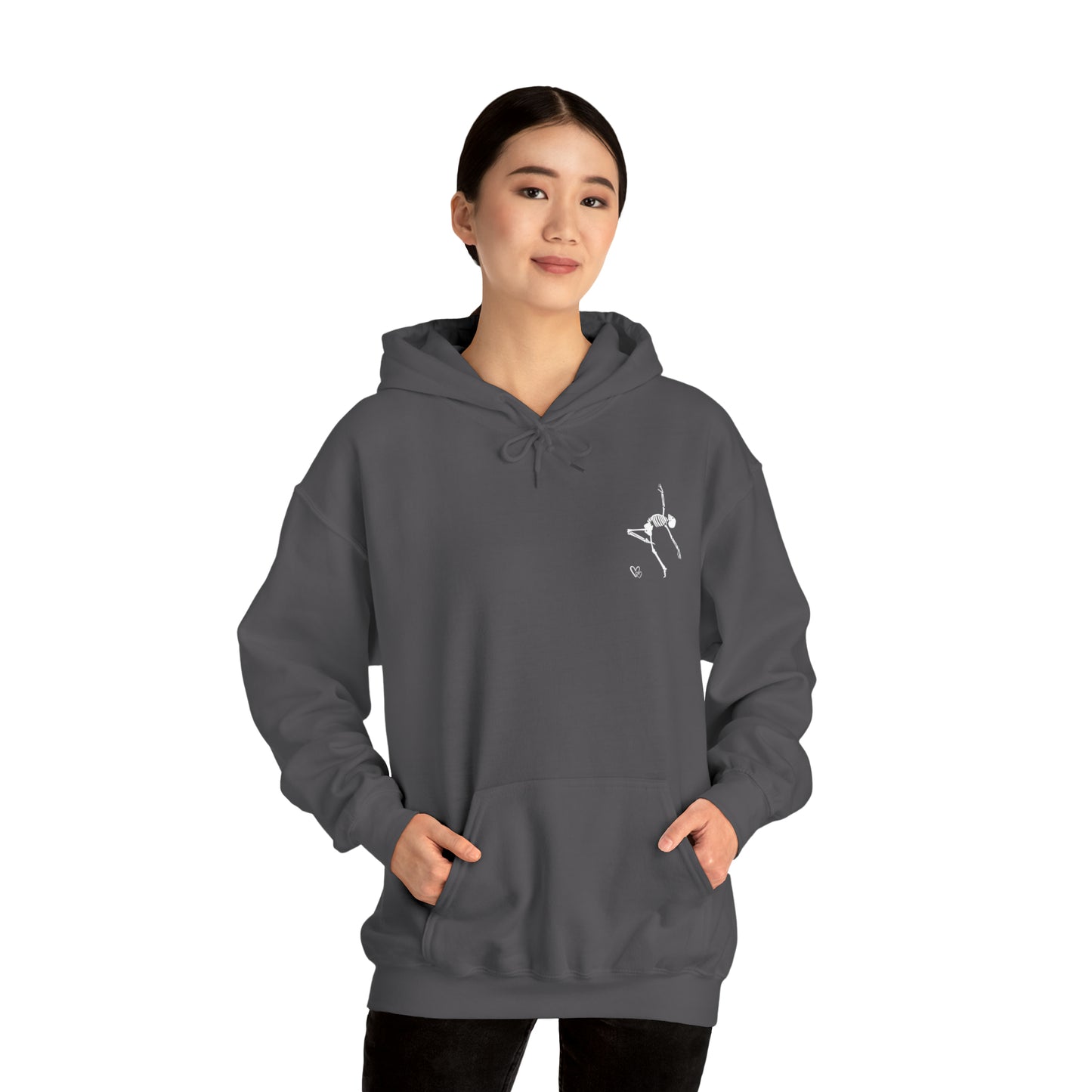 Dancing Skeleton Hoodie- Dancing Skeleton Front- Multi -Dancing Skeleton Back, Mutliple Color Options, Unisex Heavy Blend™ Hooded Sweatshirt