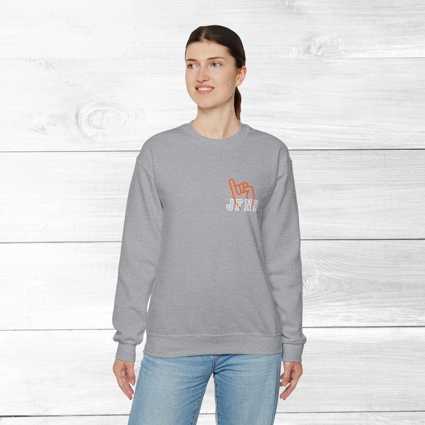 JFND front and Yellowjacket back Sweater