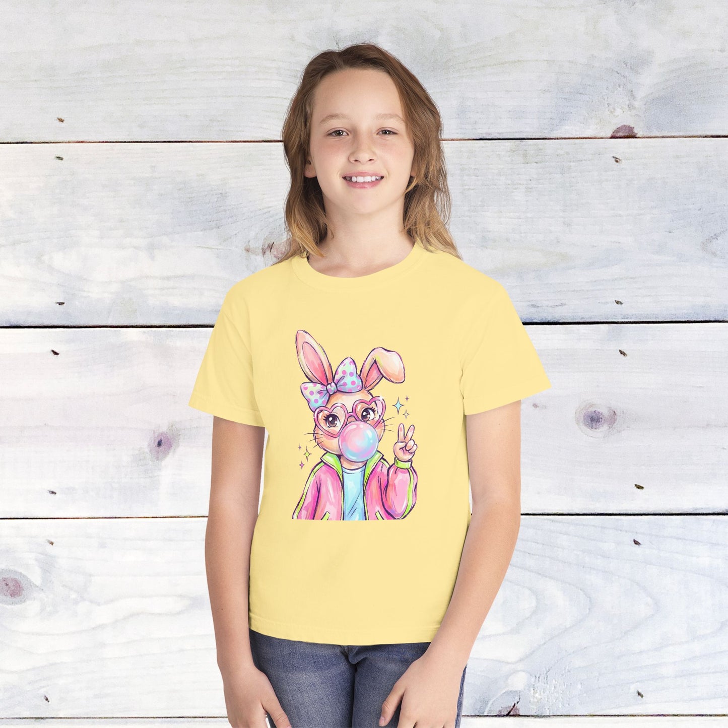 Bunny Bubble Spring Comfort Colors Youth Shirt