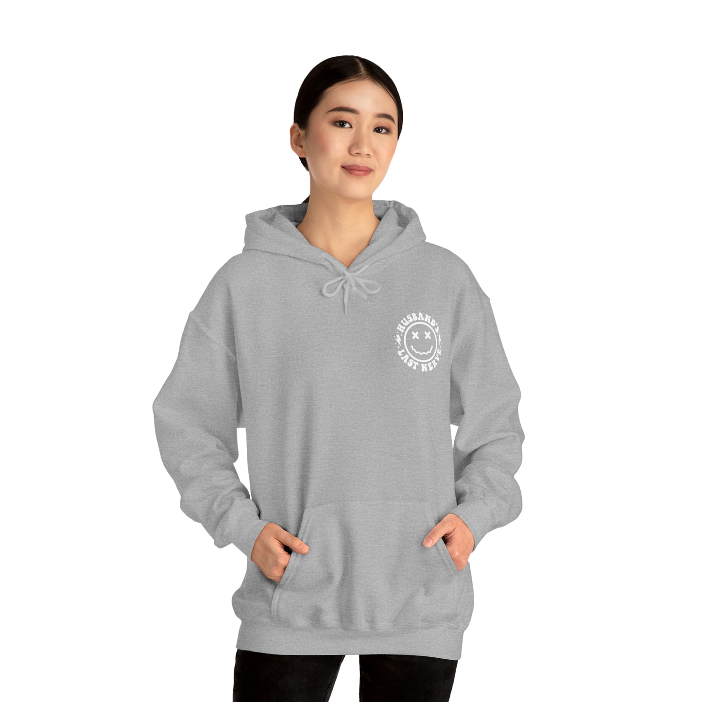Husband's Last Nerve Hoodie - White Text