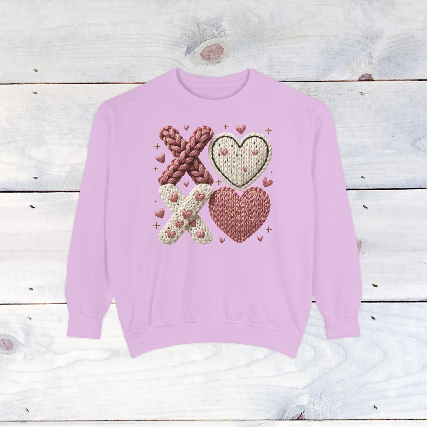 XOXO Yarn Heart Comfort Color Sweatshirt