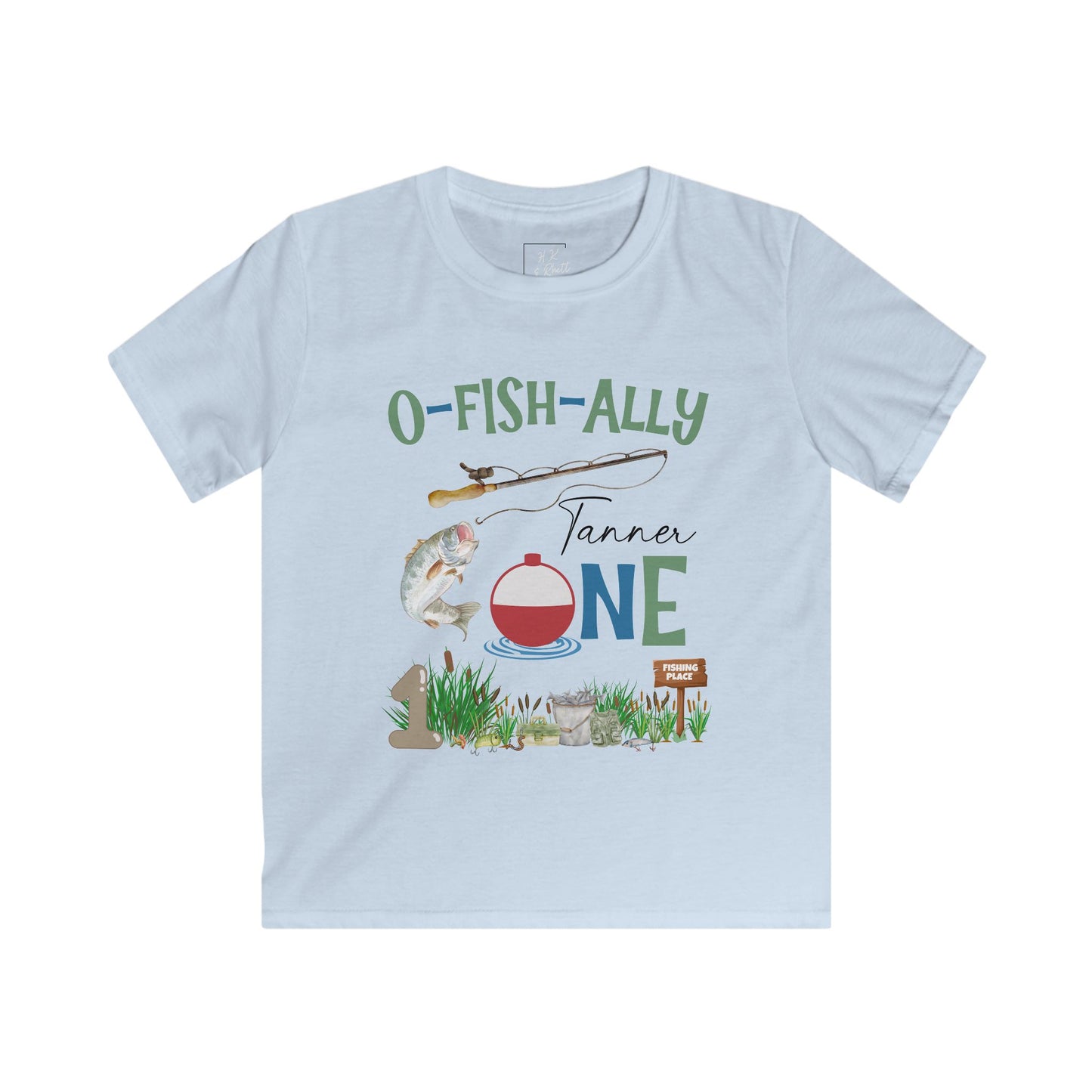 O-Fish-Ally Kids Softstyle Tee - Personalized Fishing T-Shirt for Young Anglers