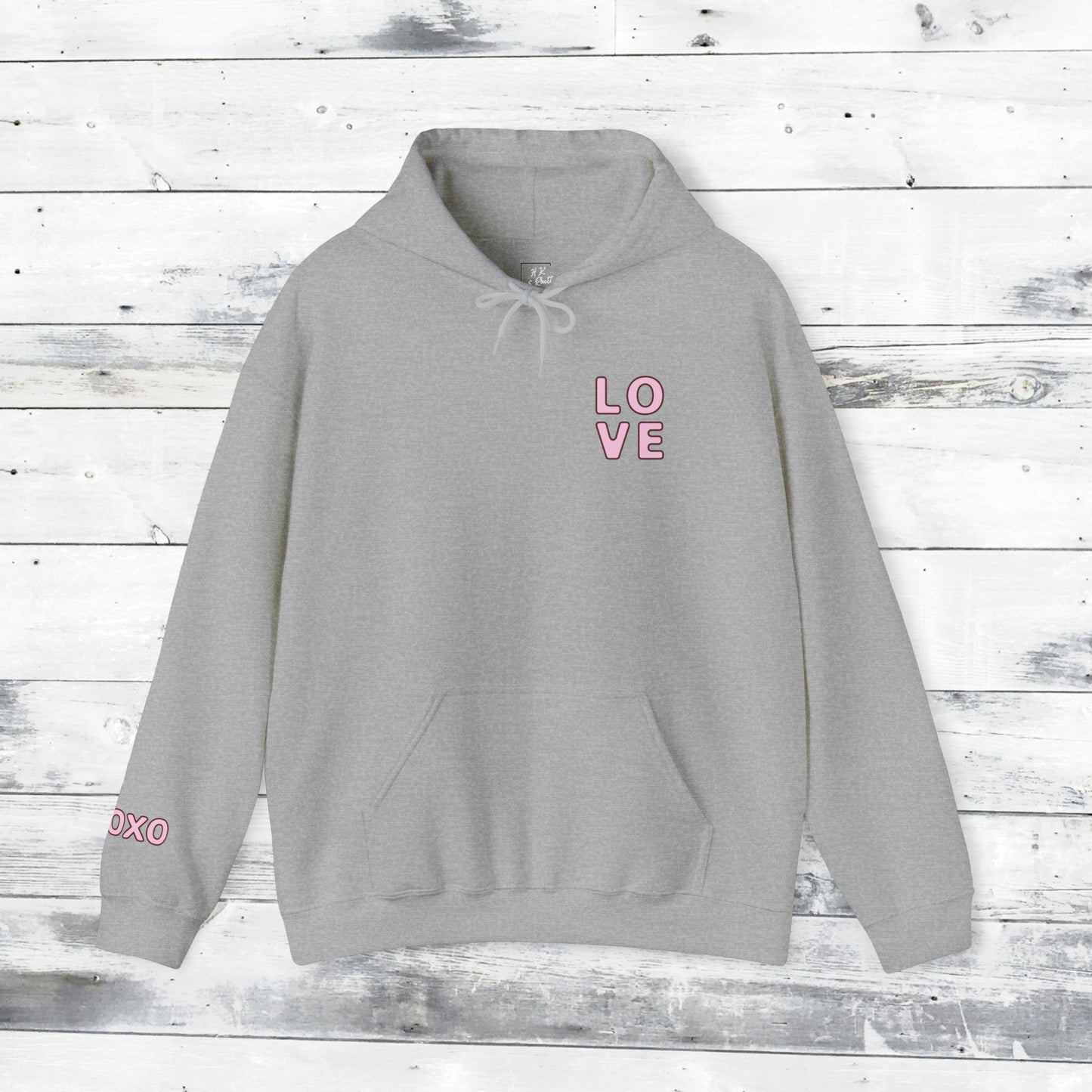 Valentines LOVE Hoodie - XOXO right cuff