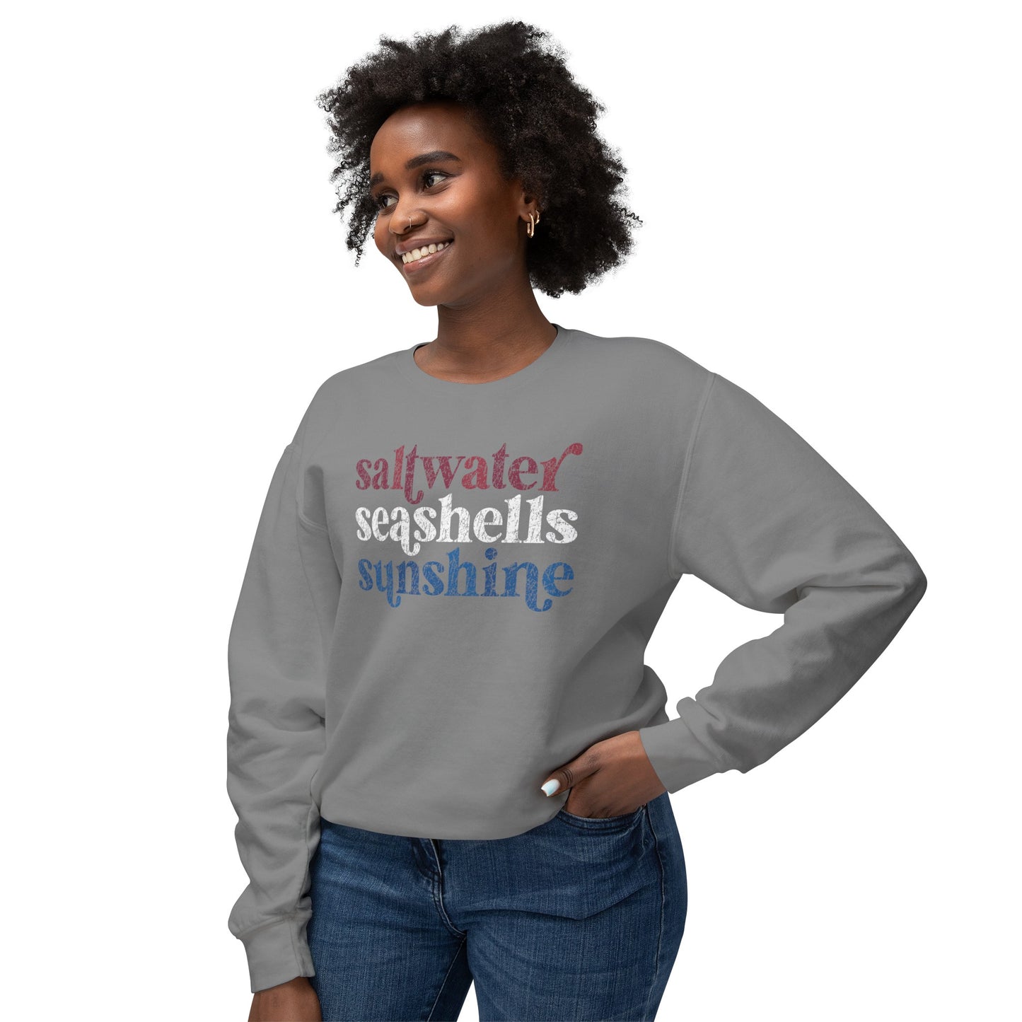 Red, White, & Blue Saltwater, Seashell, Sunshine Comfort Colors Sweater
