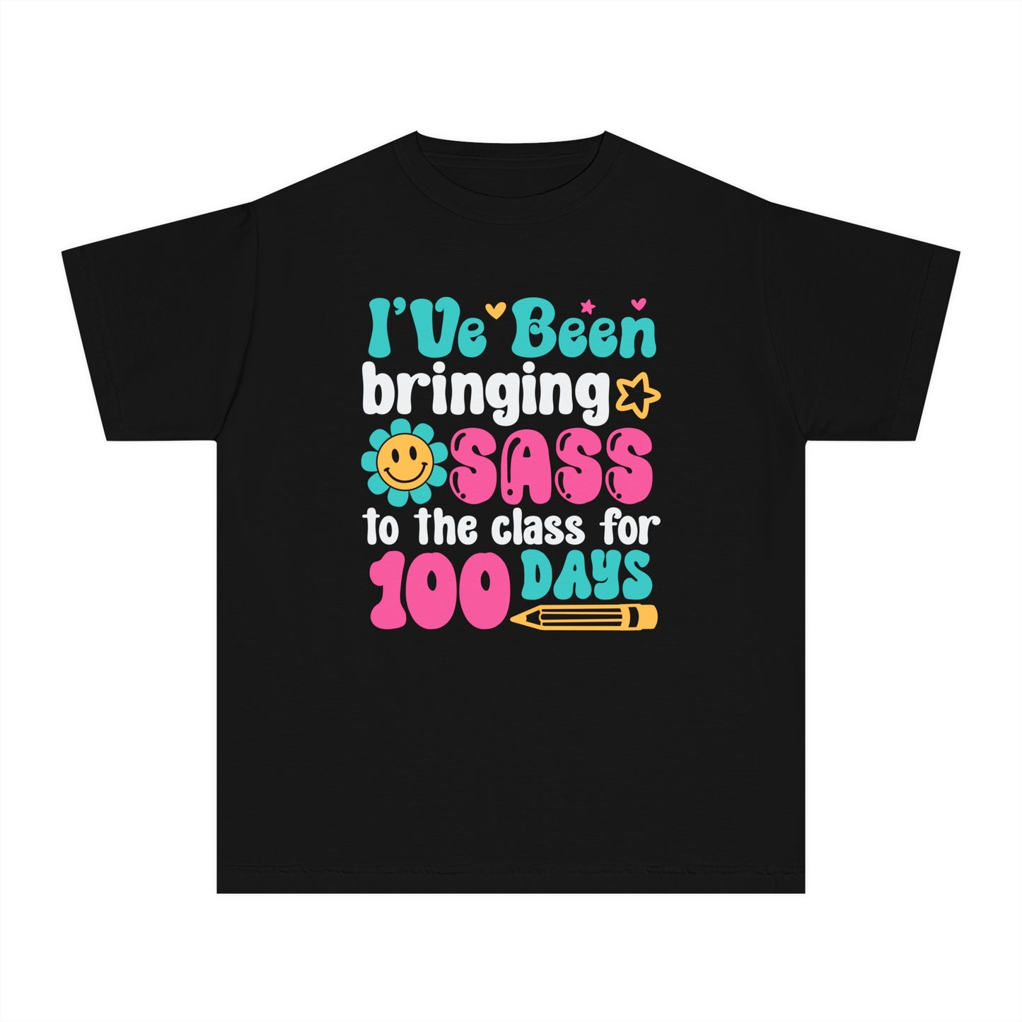 Youth Bringing the Sass 100 days of Class Comfort Colors Tee