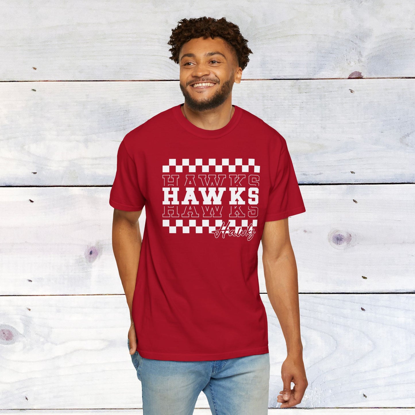 Hawks Check Comfort Colors Unisex Tee