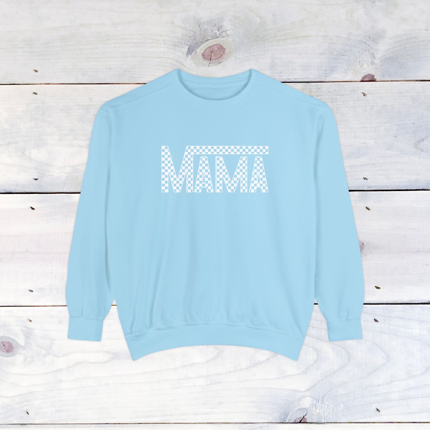 Mama Checkered Comfort Colors Sweater
