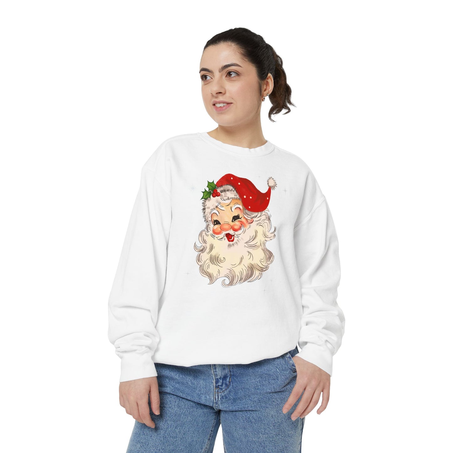 Sparkle Santa Comfort Colors Sweater
