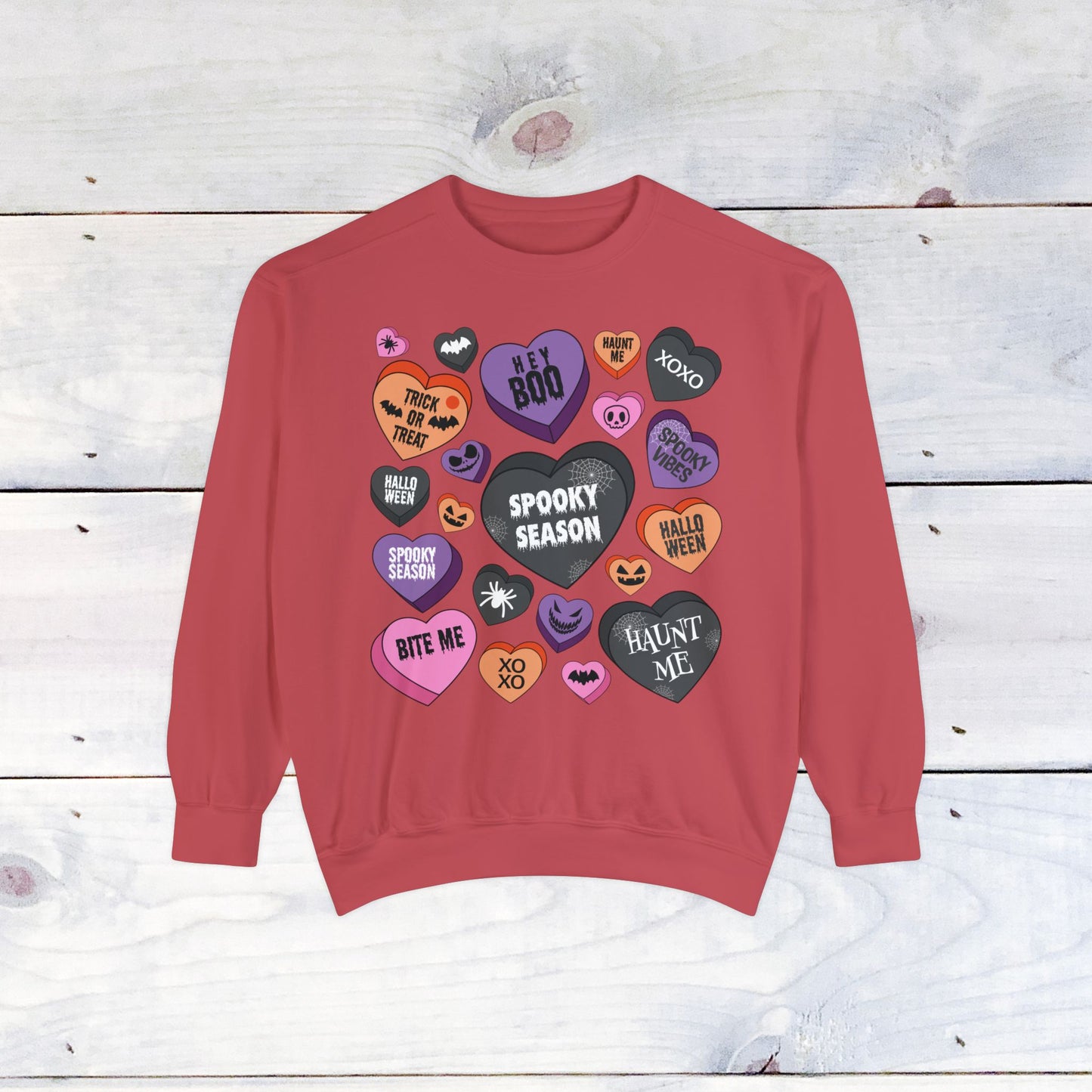 Halloween Conversation Hearts - Comfort Colors Sweater