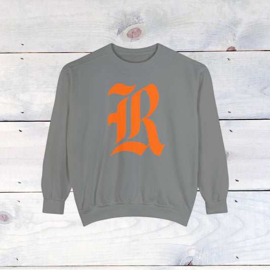 Old School R front, Small Fighting Stinger on back Comfort Colors Sweater