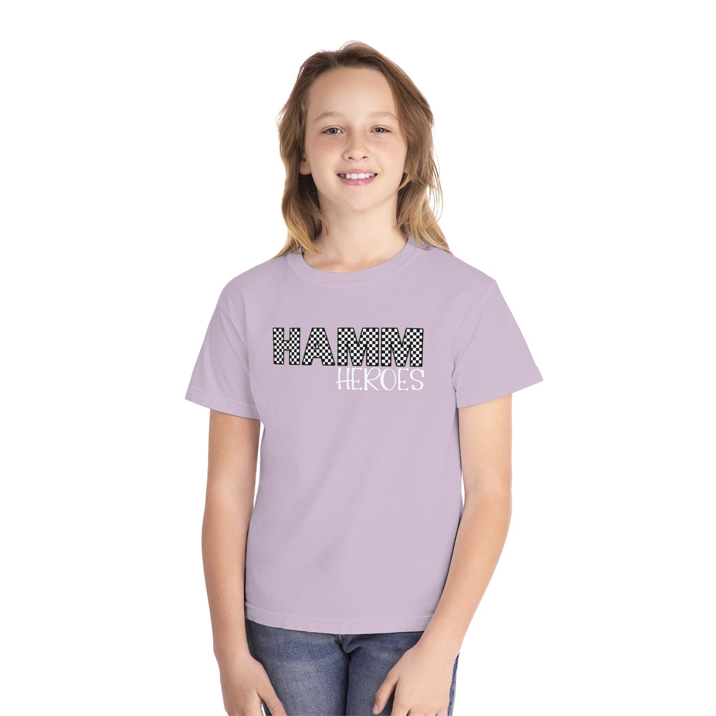HAMM Checkered Youth Comfort Colors T . White Text