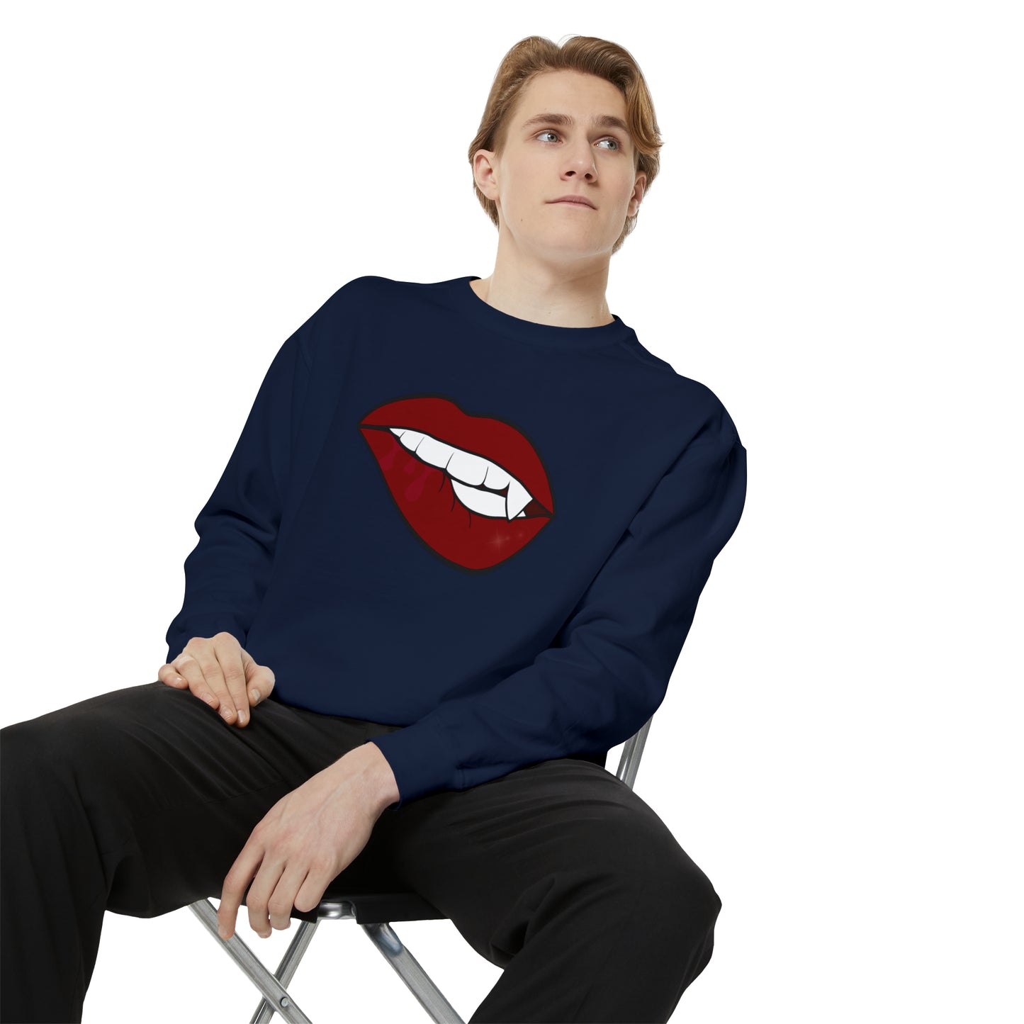 Biting Lip Vampire Fang Comfort Colors Sweater