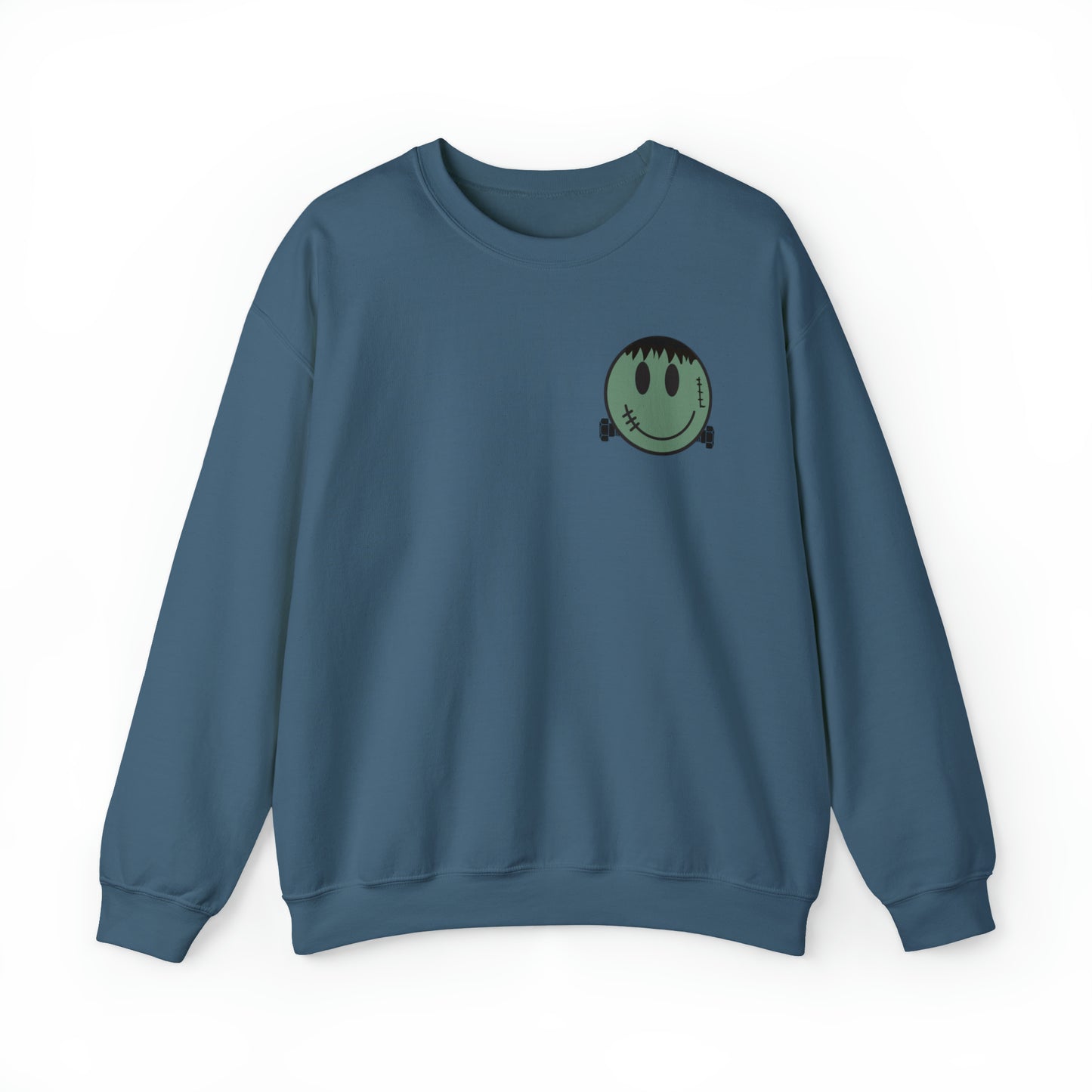 Halloween - Franken Smile Front, Halloween Bolt Back - Sweater / Pullover