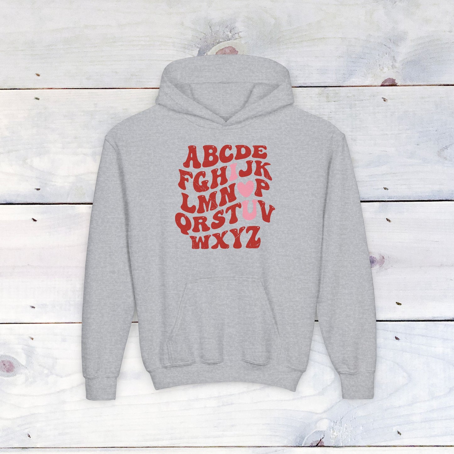 Red Alpha I Love You Youth Hoodie