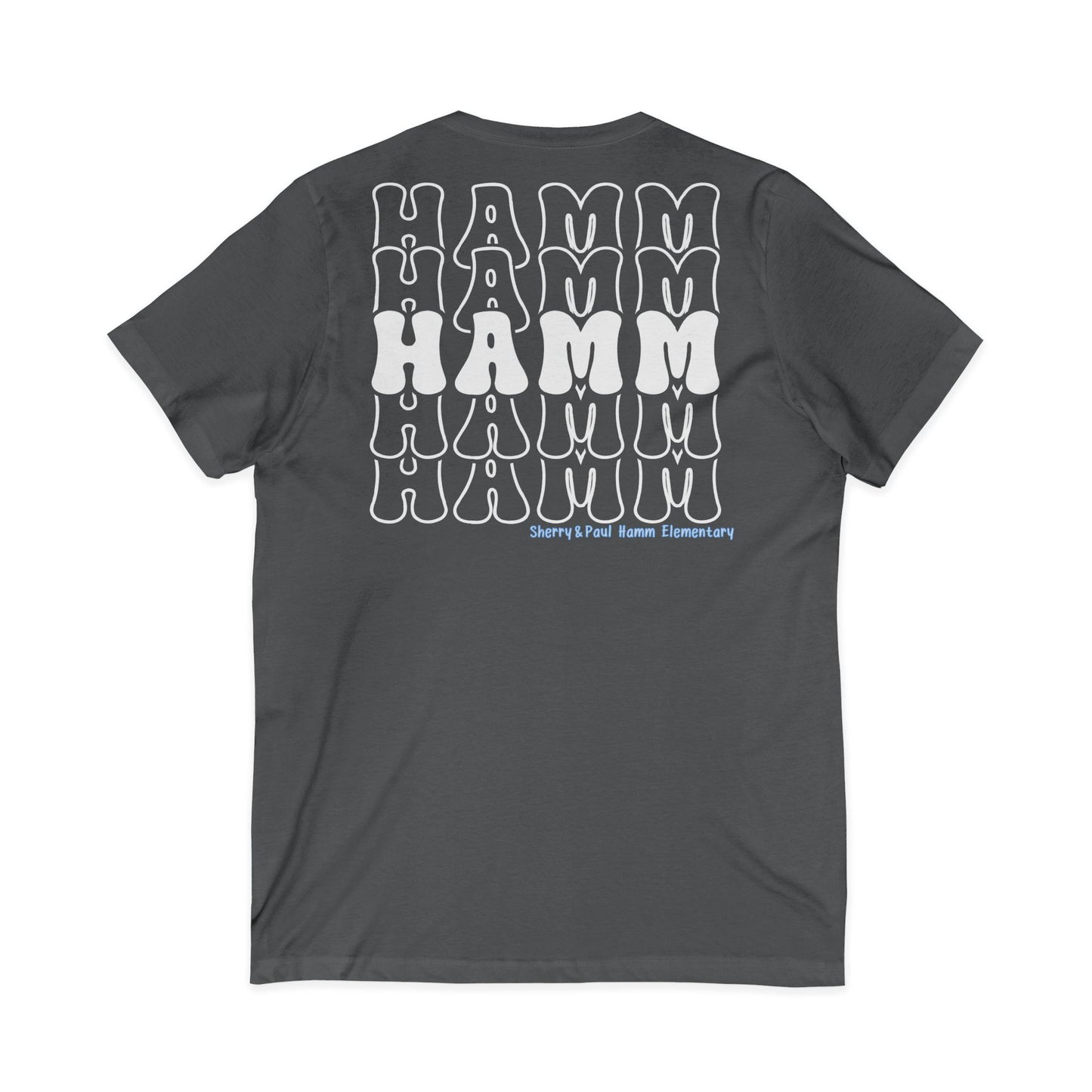 Hamm Unisex V-Neck Tee, Repeat Back:Logo Front