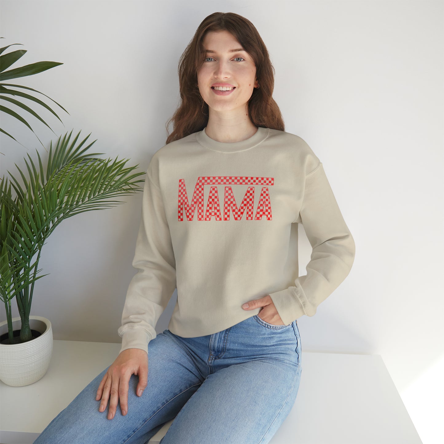 Red Mama Checkered Sweater