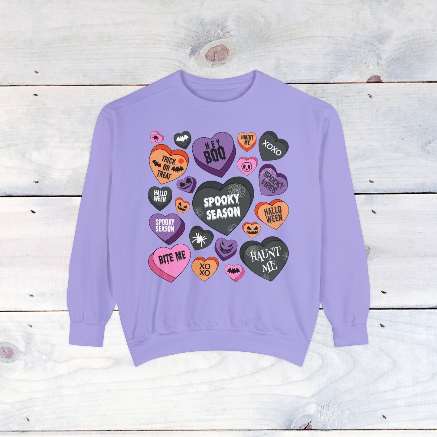 Halloween Conversation Hearts - Comfort Colors Sweater
