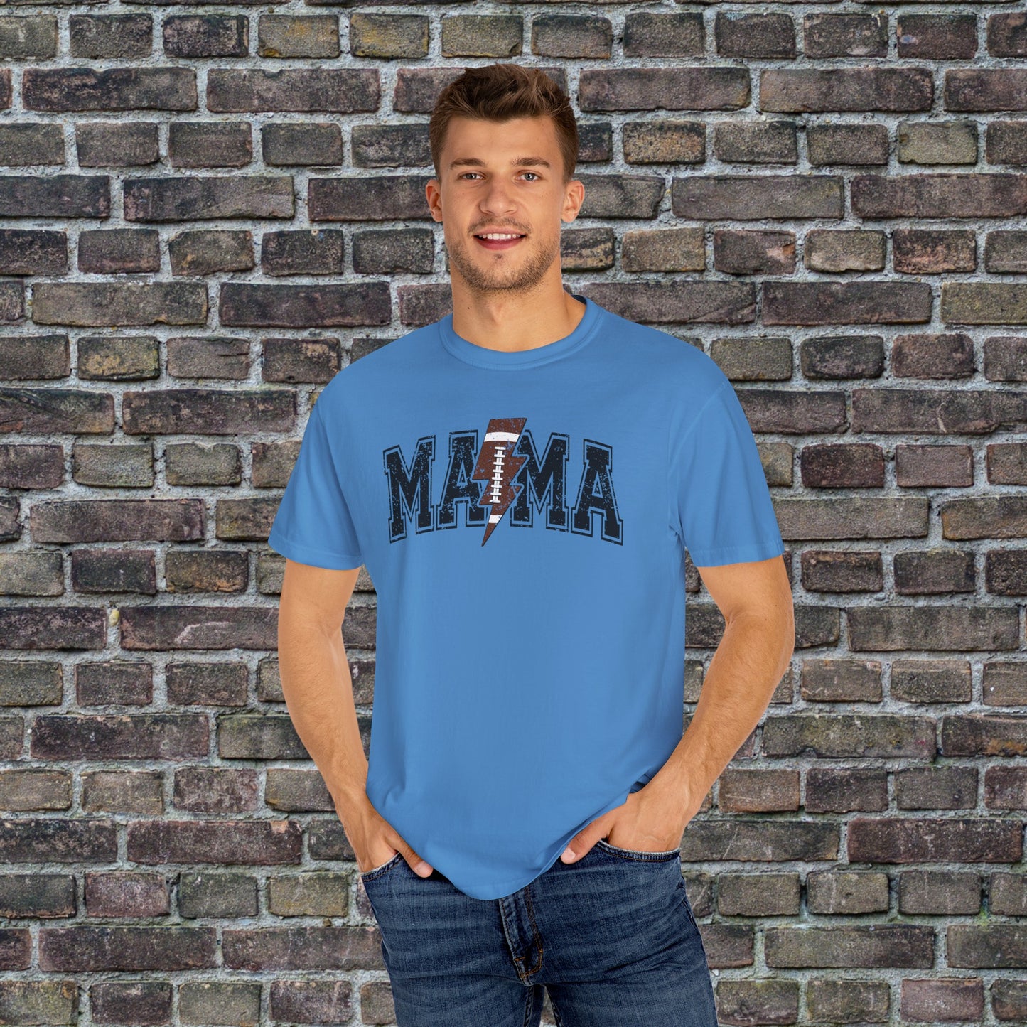 Football Mama Bolt Comfort Colors T