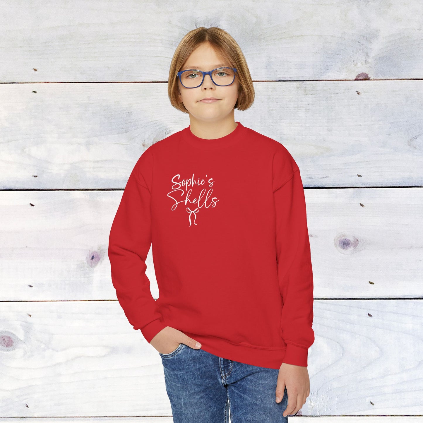 Custom 'Sophie's Shells' Youth Crewneck Sweatshirt