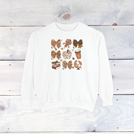 Teacher Fall Grid Comfort Colors Sweater