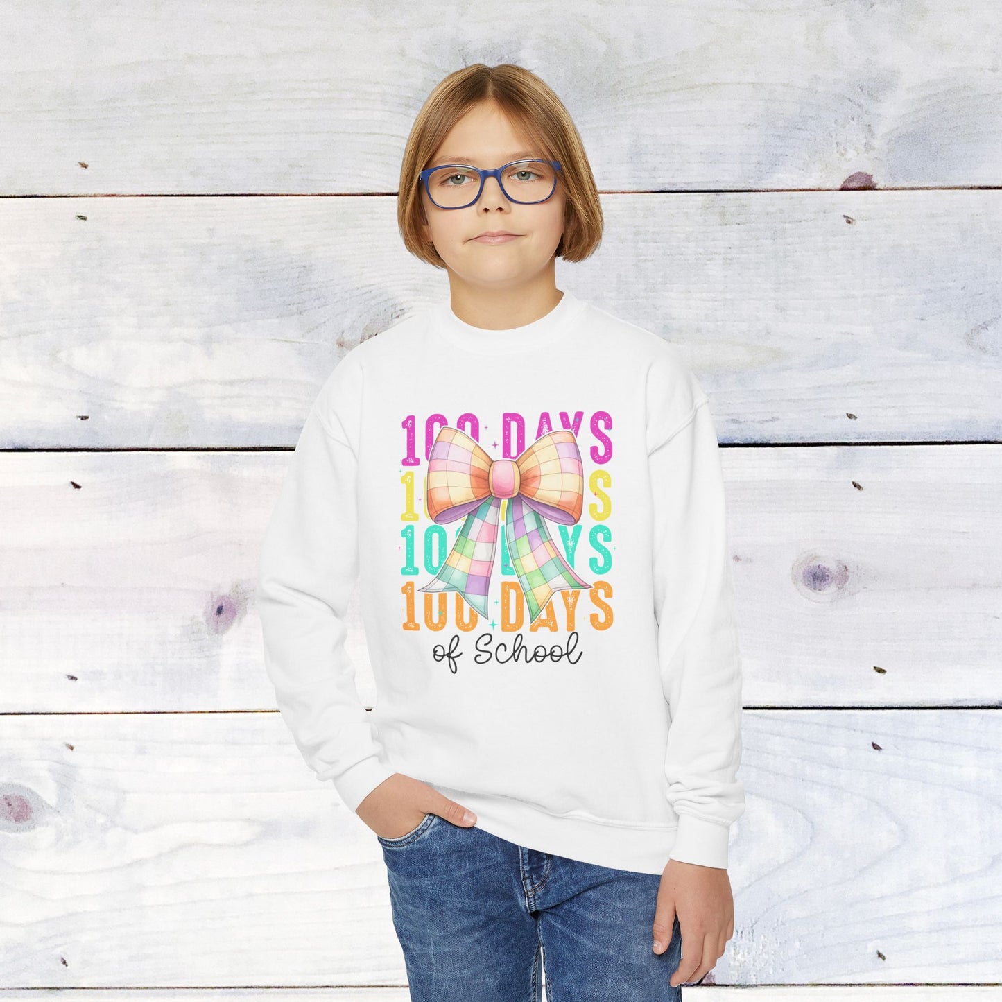 Youth 100 Days Disco Bow Crewneck Sweatshirt