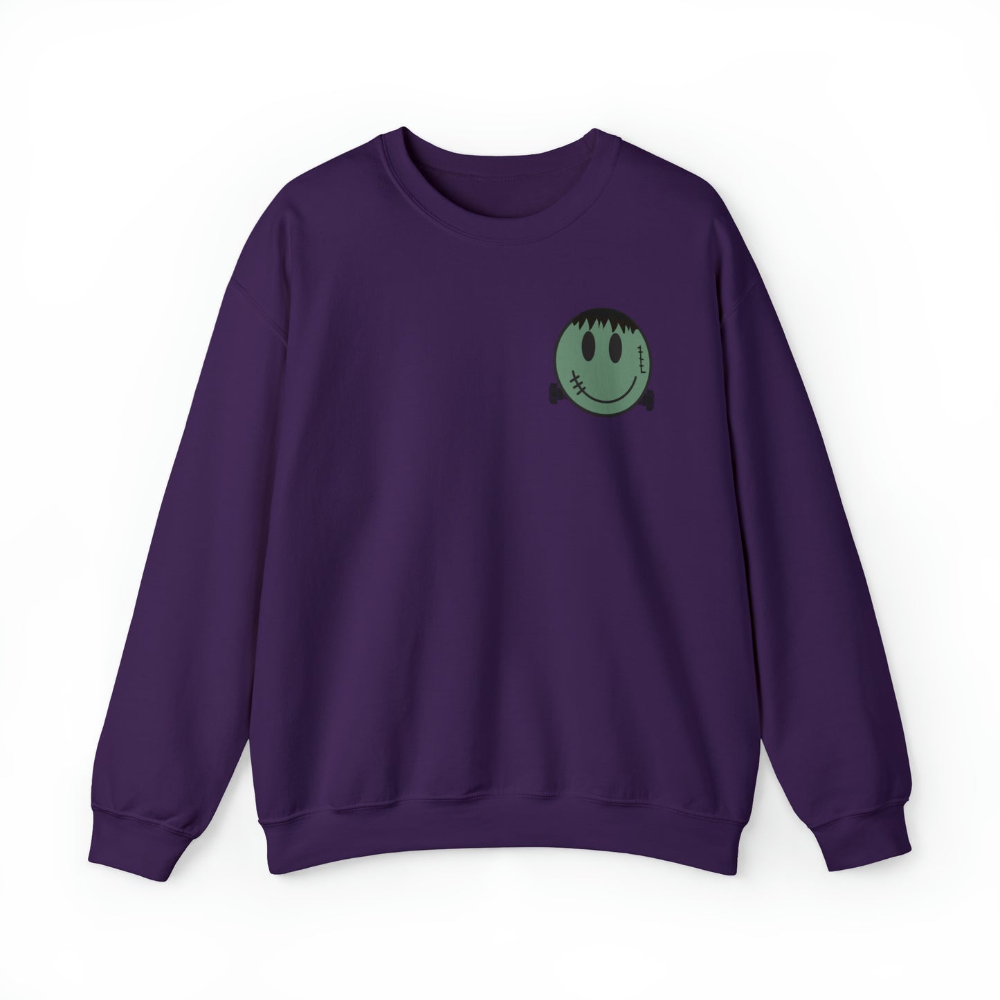 Halloween - Franken Smile Front, Halloween Bolt Back - Sweater / Pullover