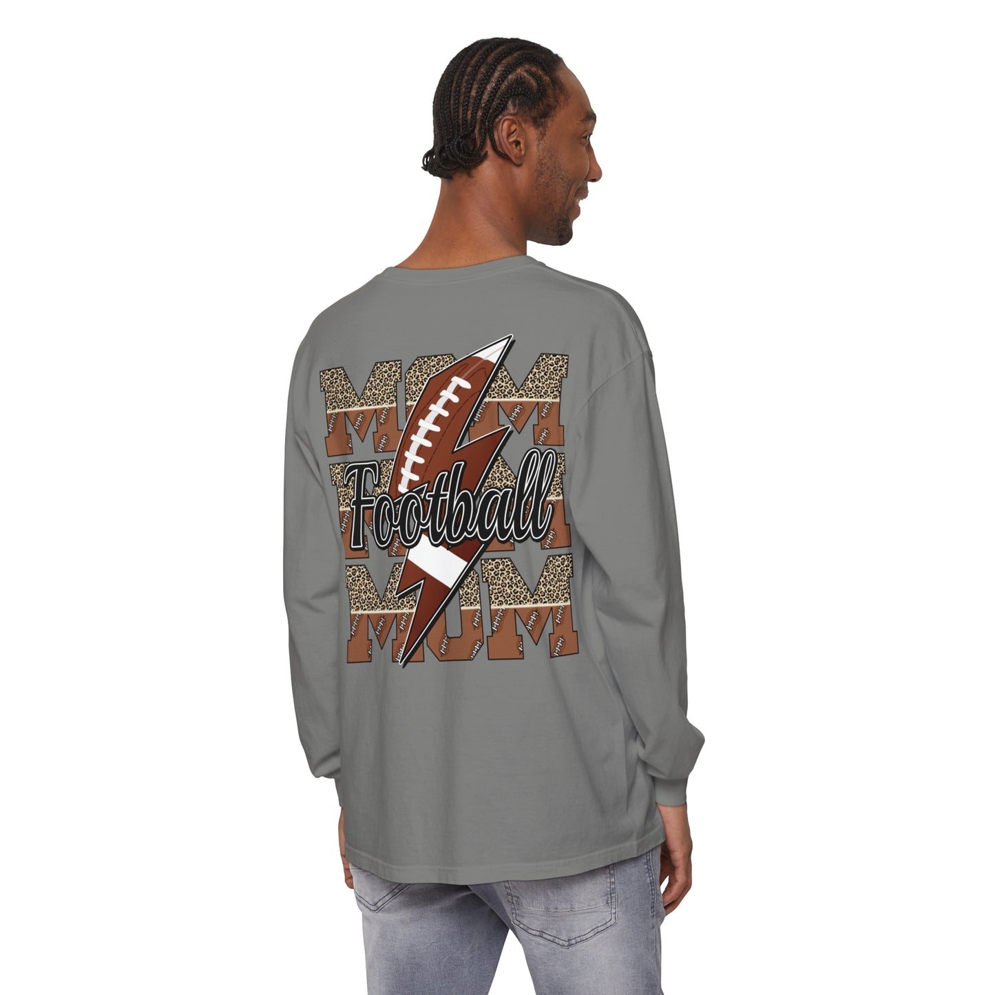Football Mom Long Sleeve Comfort Colors T Shirt