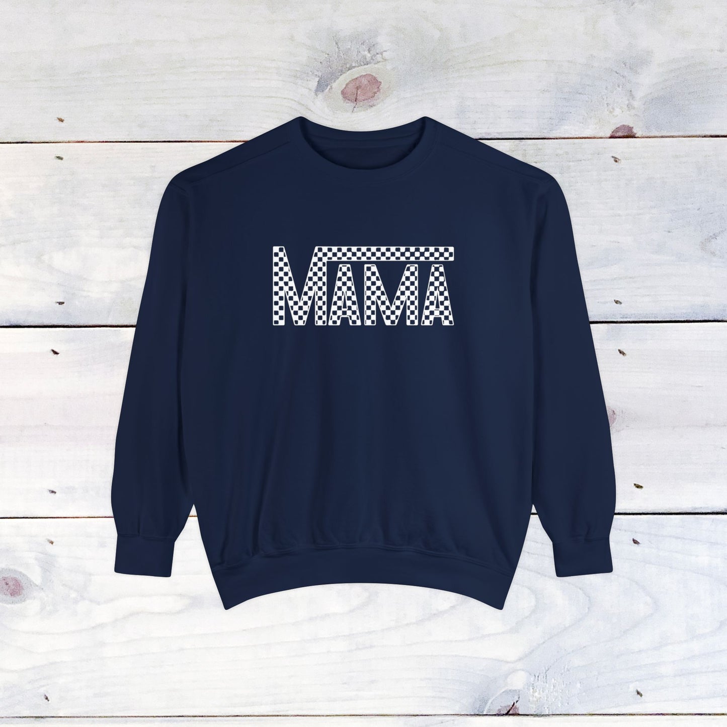Mama Checkered Comfort Colors Sweater