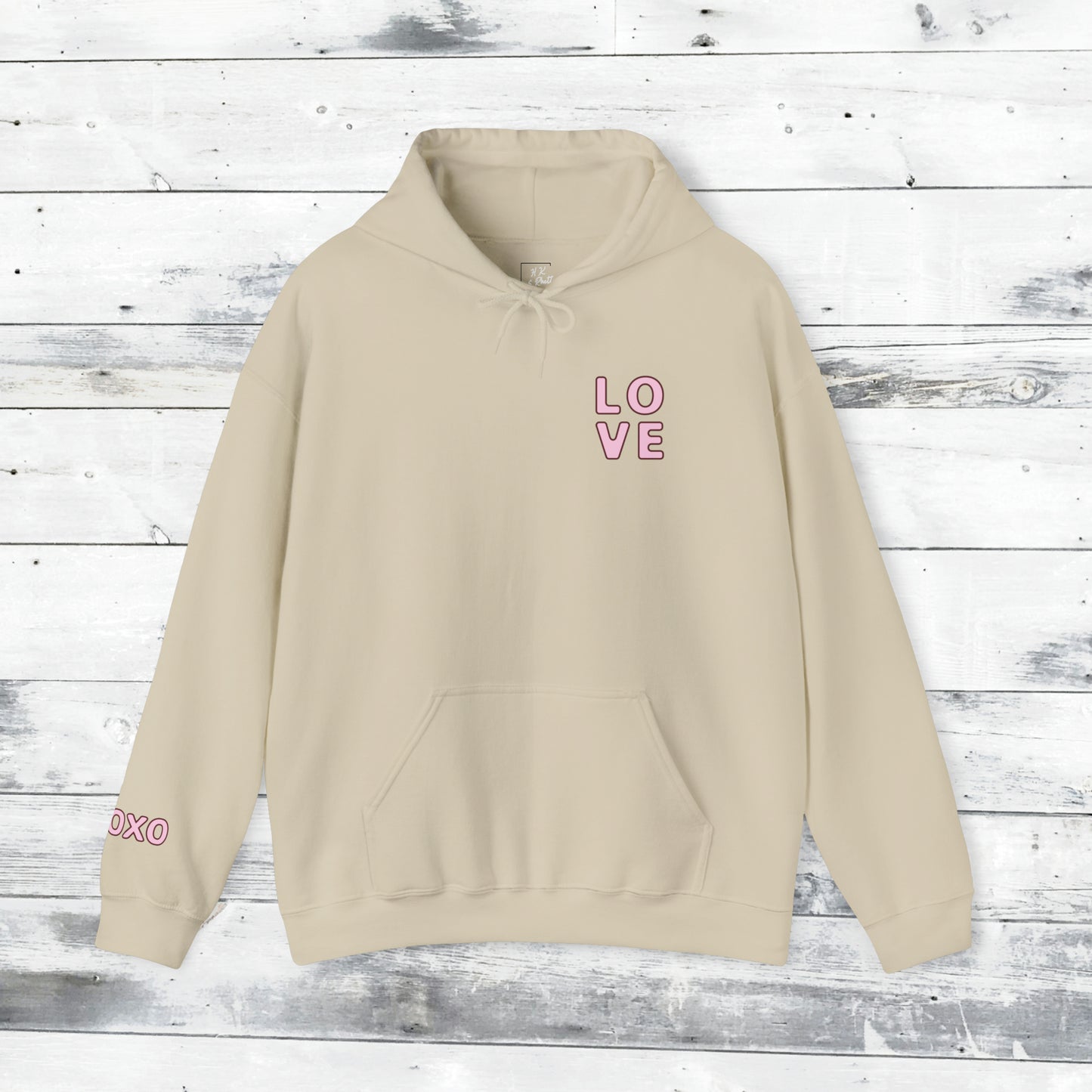 Valentines LOVE Hoodie - XOXO right cuff