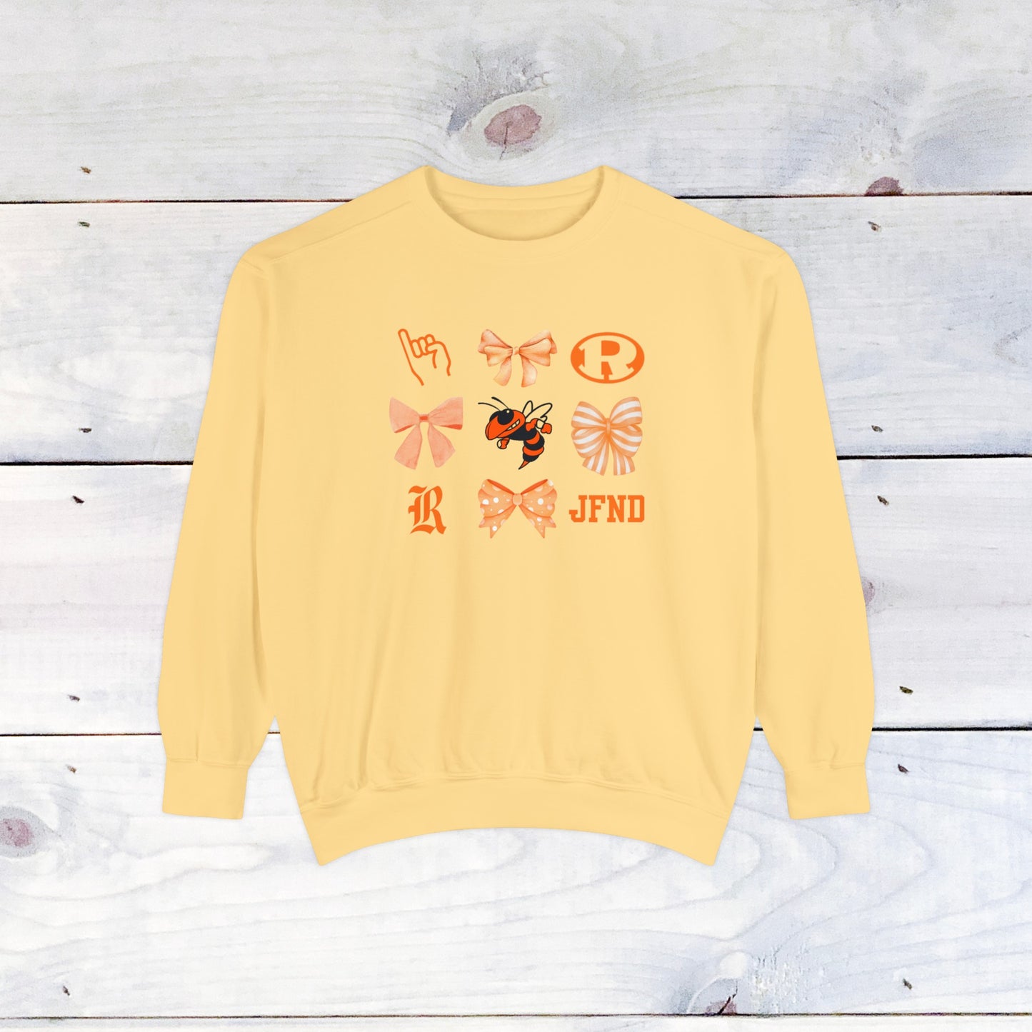 Rockwal Yellowjacket Bow Comfort Colors Sweater
