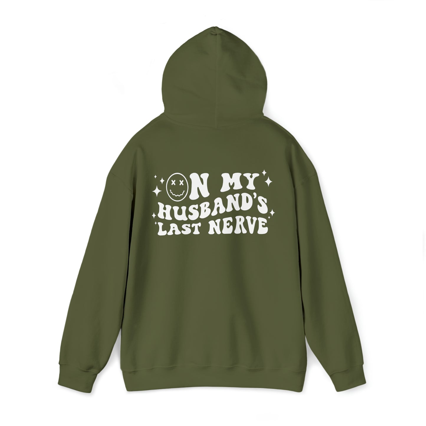 Husband's Last Nerve Hoodie - White Text